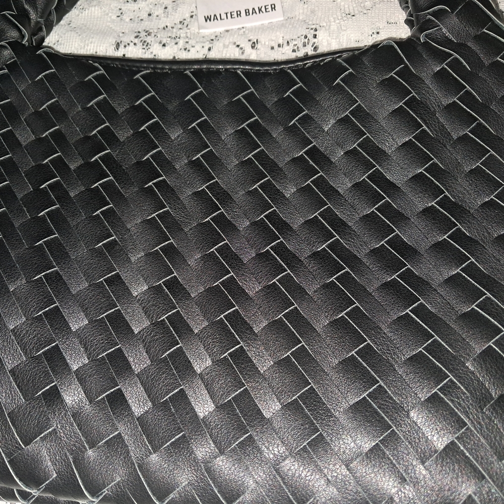 NWT Walter Baker Black Woven Margaux Style Women's Bag - Picture 4 of 5